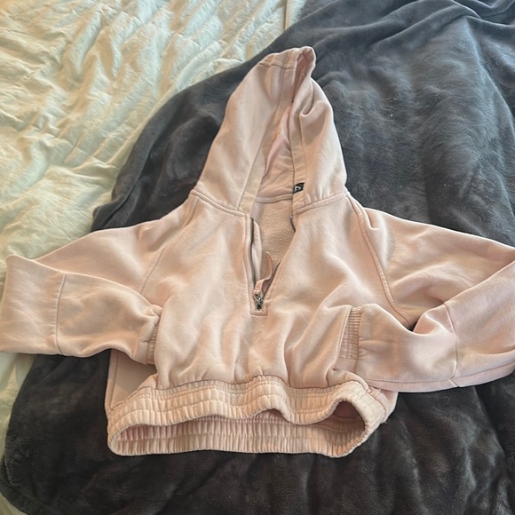 Gymshark Tops - Gymshark Pink Crop Top Hoodie